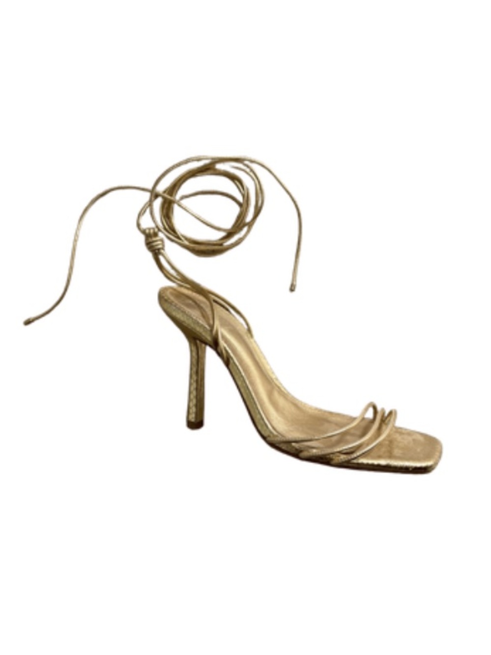 Schutz Thea Gold Wrap Heels
